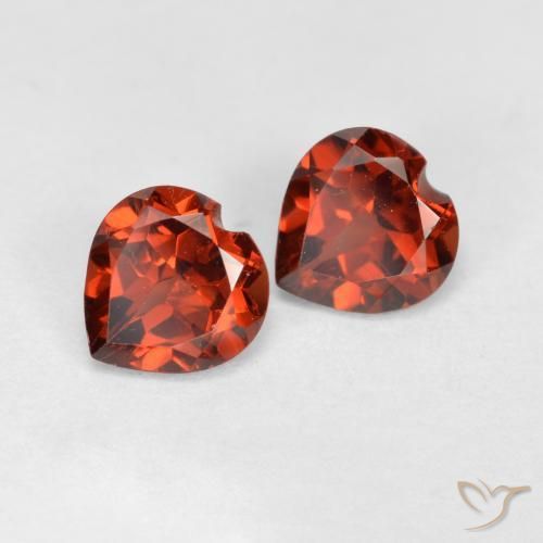 Gemas de Granate piropo Rojo claro natural de 1.24 ct, Corazón, VS