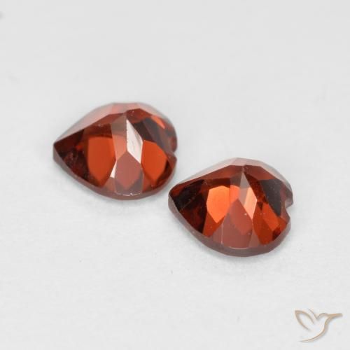 Gemas de Granate piropo Rojo claro natural de 1.24 ct, Corazón, VS