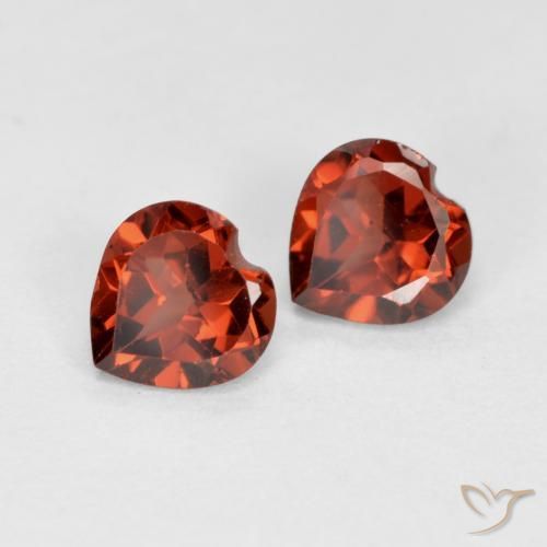 Gemas de Granate piropo Rojo claro natural de 1.19 ct, Corazón, VS