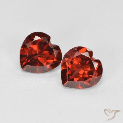 Gemas de Granate piropo Rojo grosella natural de 1.17 ct, Corazón, VS