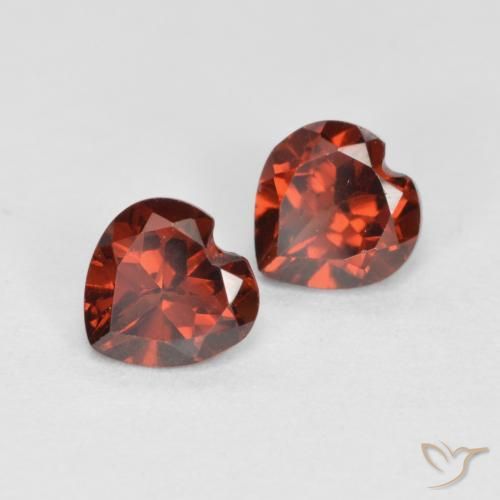 Gemas de Granate piropo Rojo grosella natural de 1.17 ct, Corazón, VS