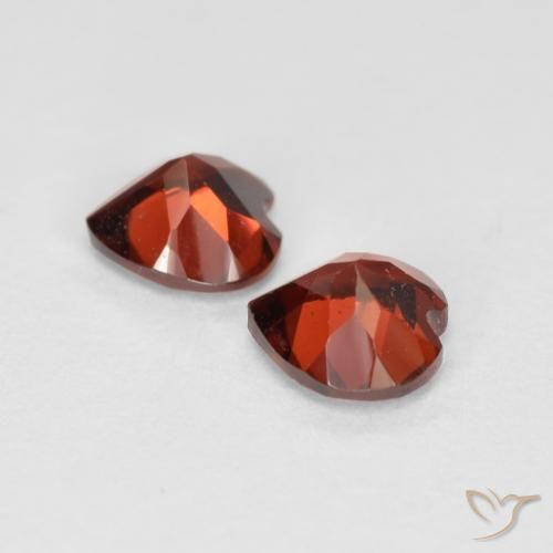 Gemas de Granate piropo Rojo grosella natural de 1.17 ct, Corazón, VS
