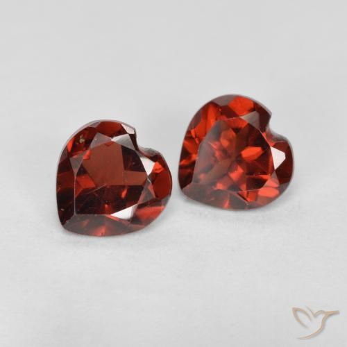Gemas de Granate piropo Rojo grosella natural de 1.09 ct, Corazón, VS