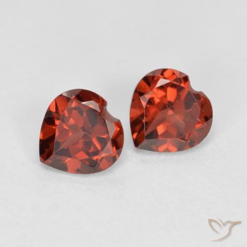 Gemas de Granate piropo Rojo grosella natural de 1.28 ct, Corazón, VS