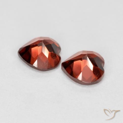 Gemas de Granate piropo Rojo grosella natural de 1.28 ct, Corazón, VS