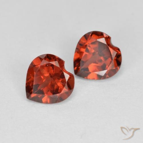 Gemas de Granate piropo Rojo claro natural de 1.25 ct, Corazón, VS
