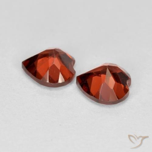 Gemas de Granate piropo Rojo claro natural de 1.25 ct, Corazón, VS