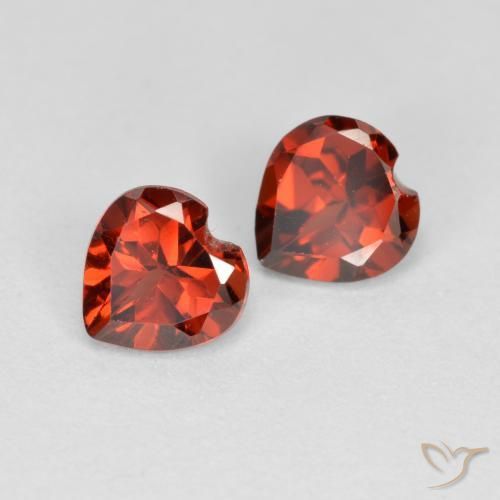 Gemas de Granate piropo Rojo claro natural de 1.10 ct, Corazón, VS