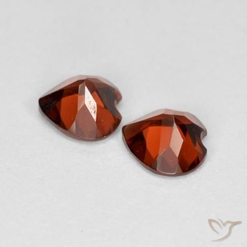 Gemas de Granate piropo Rojo claro natural de 1.10 ct, Corazón, VS