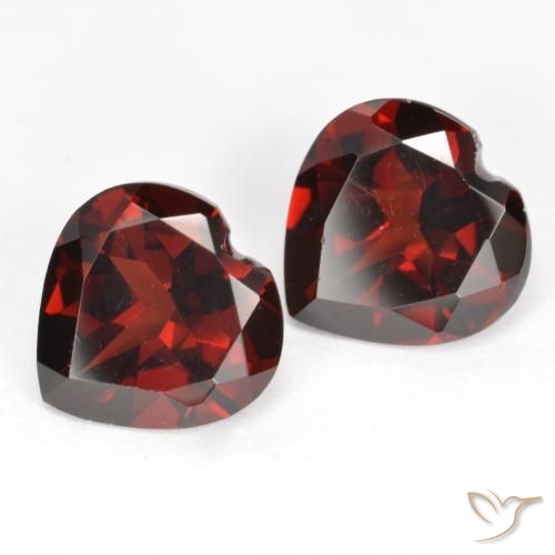Gemas de Granate piropo Rojo oscuro natural de 3.75 ct, Corazón, VVS-VS