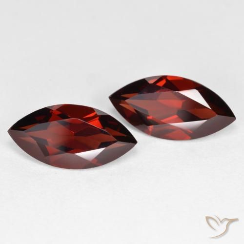 Gemas de Granate piropo Rojo medio natural de 3.97 ct, Marquesa, VVS