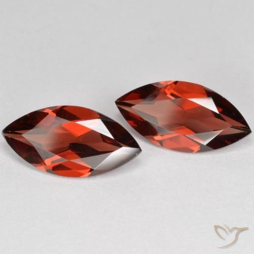 Gemas de Granate piropo Rojo medio natural de 3.81 ct, Marquesa, VVS