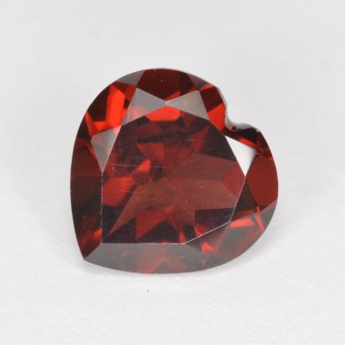 Granate piropo rojo natural de 2,06 ct, forma de corazón, VVS-VS