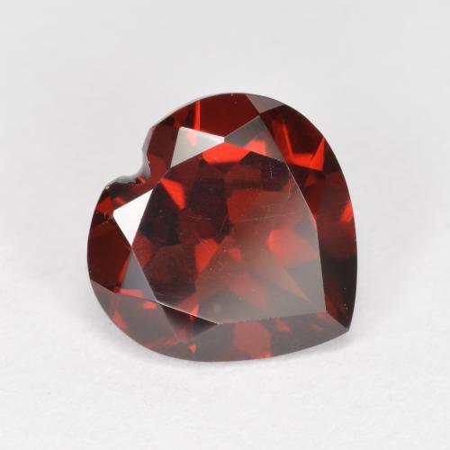 Granate piropo rojo natural de 2,06 ct, forma de corazón, VVS-VS