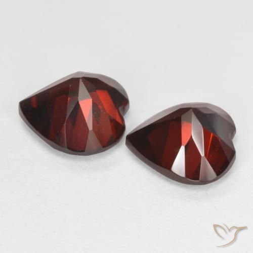 Gemas de Granate piropo Rojo oscuro natural de 4.18 ct, Corazón, VVS-VS