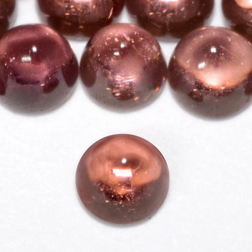 Gemas de granate piropo rojo natural de 0,68 ct, corte redondo, transparente