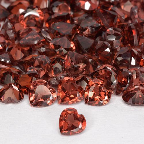 Gemas de granate piropo rojo natural de 1,42 ct, forma de corazón, VS