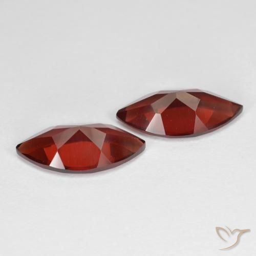 Gemas de Granate piropo Rojo medio natural de 3.95 ct, Marquesa, VVS-VS