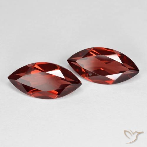 Gemas de Granate piropo Rojo medio natural de 3.87 ct, Marquesa, VVS-VS