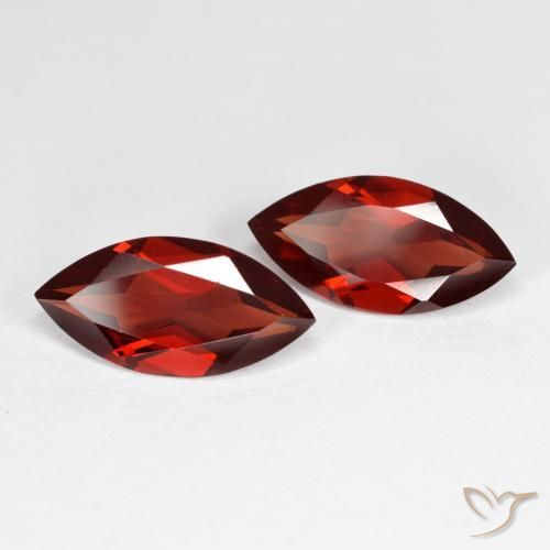 Gemas de Granate piropo Rojo medio natural de 3.60 ct, Marquesa, VVS-VS