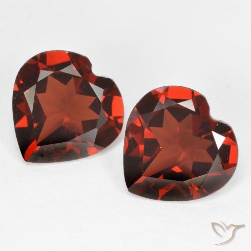 Gemas de granate piropo rojo natural de 3,59 ct, forma de corazón, VS