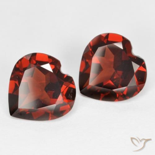 Gemas de granate piropo rojo natural de 3,59 ct, forma de corazón, VS