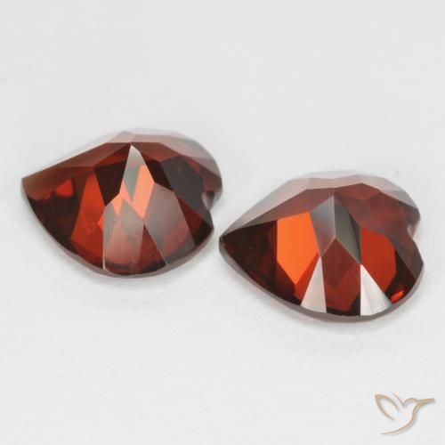Gemas de granate piropo rojo natural de 3,59 ct, forma de corazón, VS