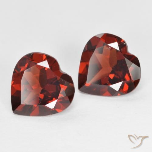 Gemas de Granate piropo Rojo grosella natural de 3.50 ct, Corazón, VS