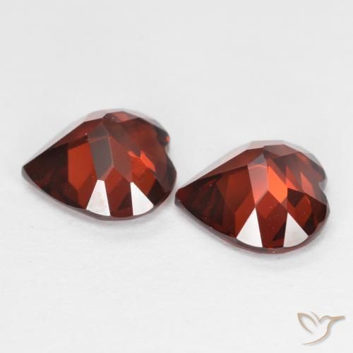 Gemas de Granate piropo Rojo grosella natural de 3.50 ct, Corazón, VS