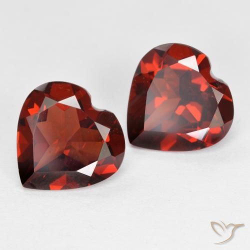 Gemas de granate piropo rojo natural de 3,65 ct, forma de corazón, VS