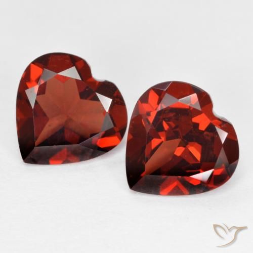 Gemas de granate piropo rojo natural de 3,65 ct, forma de corazón, VS