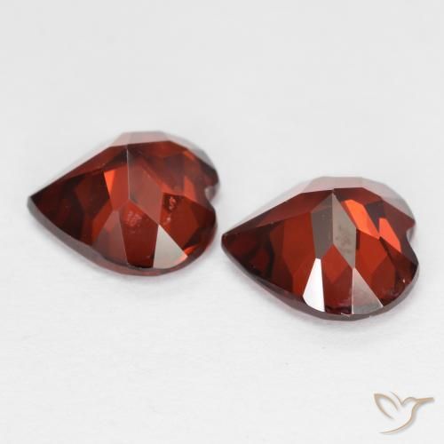 Gemas de granate piropo rojo natural de 3,65 ct, forma de corazón, VS