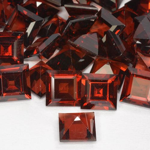 Granate piropo rojo natural de 1,47 ct, cuadrado, VVS-VS