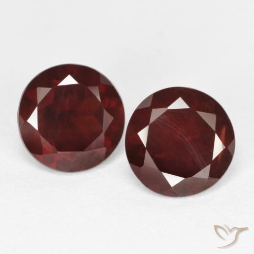 Gemas de granate piropo rojo natural de 2,13 ct, corte redondo, VS-SI