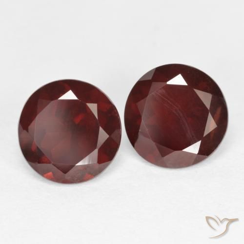 Gemas de granate piropo rojo natural de 2,13 ct, corte redondo, VS-SI