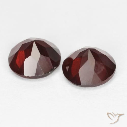 Gemas de granate piropo rojo natural de 2,13 ct, corte redondo, VS-SI