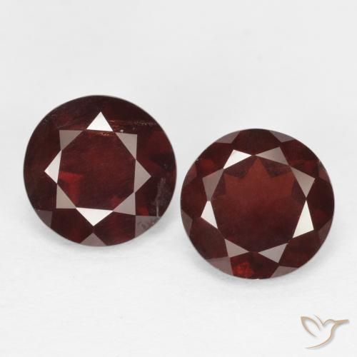 Gemas de granate piropo rojo natural de 2,09 ct, corte redondo, VS-SI