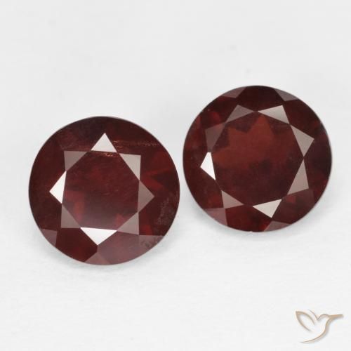 Gemas de granate piropo rojo natural de 2,09 ct, corte redondo, VS-SI