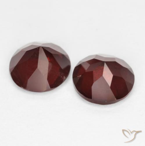 Gemas de granate piropo rojo natural de 2,09 ct, corte redondo, VS-SI
