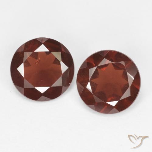 Gemas de granate piropo rojo natural de 1,63 ct, corte redondo, VS