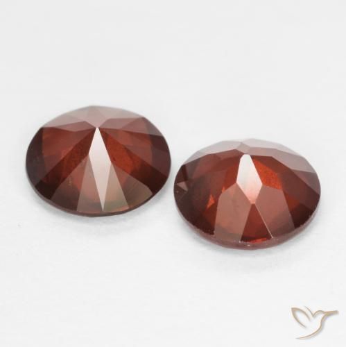 Gemas de granate piropo rojo natural de 1,63 ct, corte redondo, VS
