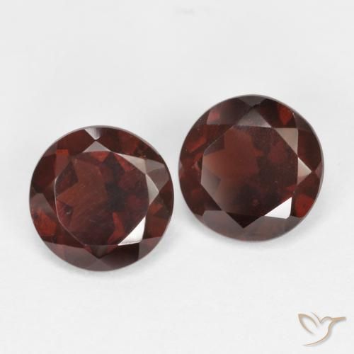 Gemas de granate piropo rojo natural de 1,85 ct, corte redondo, VS