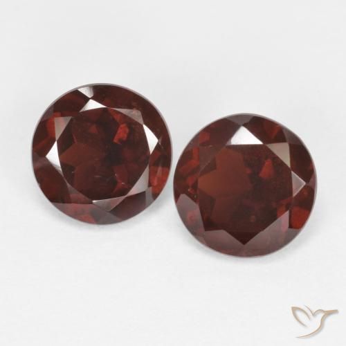 Gemas de granate piropo rojo natural de 1,85 ct, corte redondo, VS