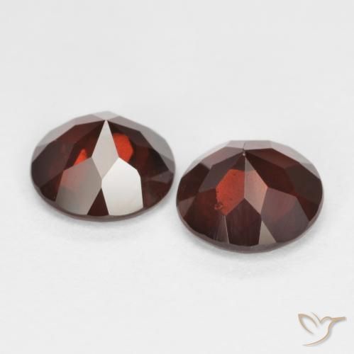 Gemas de granate piropo rojo natural de 1,85 ct, corte redondo, VS