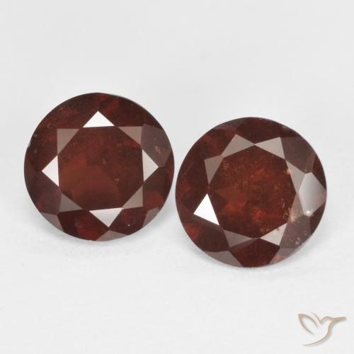 1.76ctw Natural Rojo oscuro Granate piropo, Redondo, VS