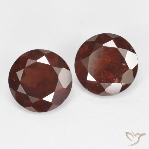 Gemas de Granate piropo Rojo oscuro natural de 1.76 ct, Redondo, VS