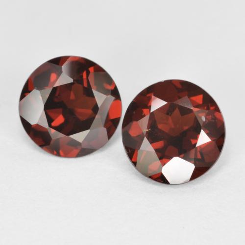 Gemas de granate piropo rojo natural de 1,69 ct, corte redondo, VS