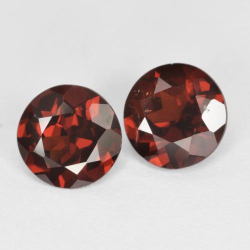 Gemas de granate piropo rojo natural de 1,69 ct, corte redondo, VS