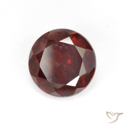 Granate Piropo Rojo oscuro natural de 1.70 ct, Corte Redondo, VS