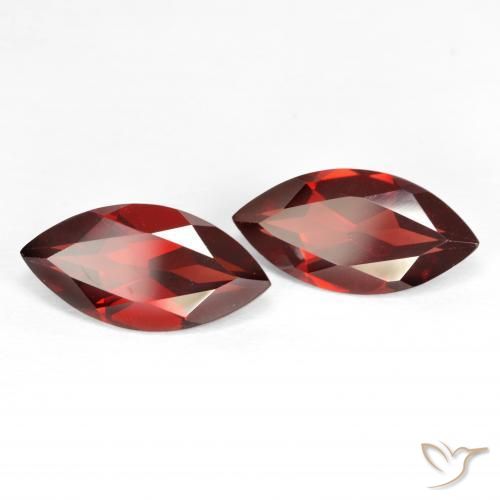 Gemas de Granate piropo Rojo medio natural de 3.93 ct, Marquesa, VVS-VS